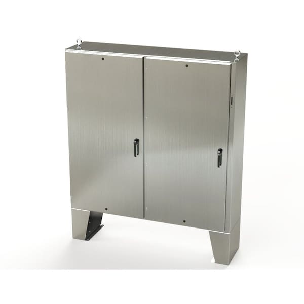3 Point Latch with Coinproof/Padlock Handle Electrical Enclosures, 72 in H, 18 in D, 73 in W